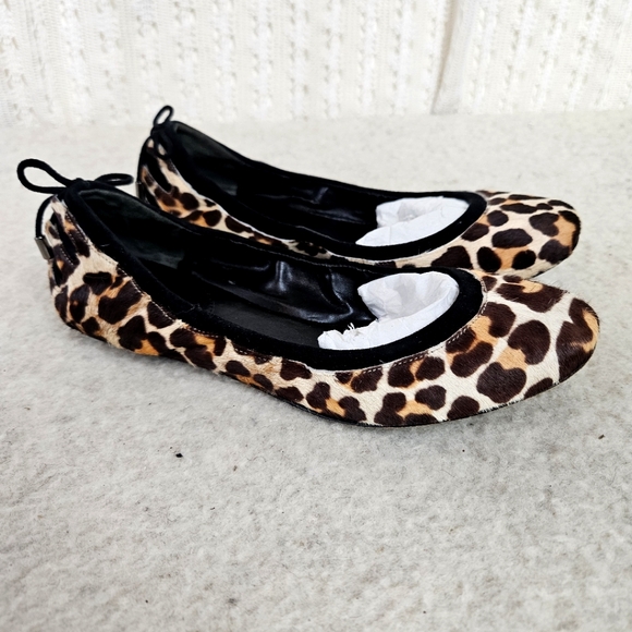 Cole Haan x Maria Sharapova Air Bacara Leopard Print Calf Hair Flats Sz 7.5 - Picture 1 of 11